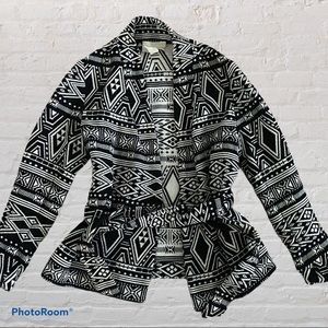 H&M Conscious Collection Fair Isle Belted Coat
